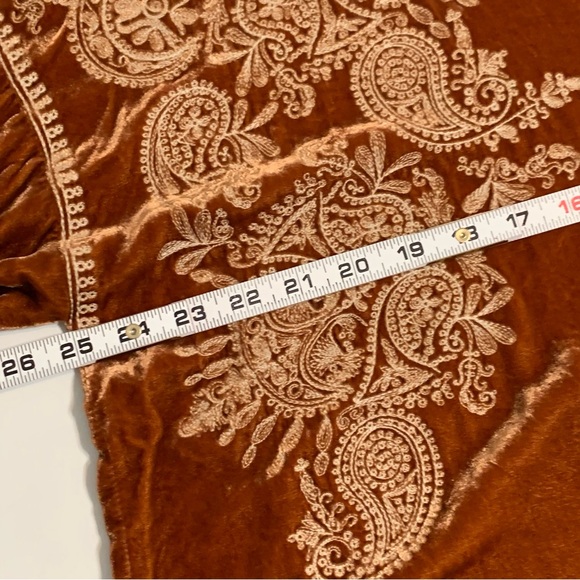 Sundance Rust Velvet Tunic with Cream Embroidery - Picture 8 of 13